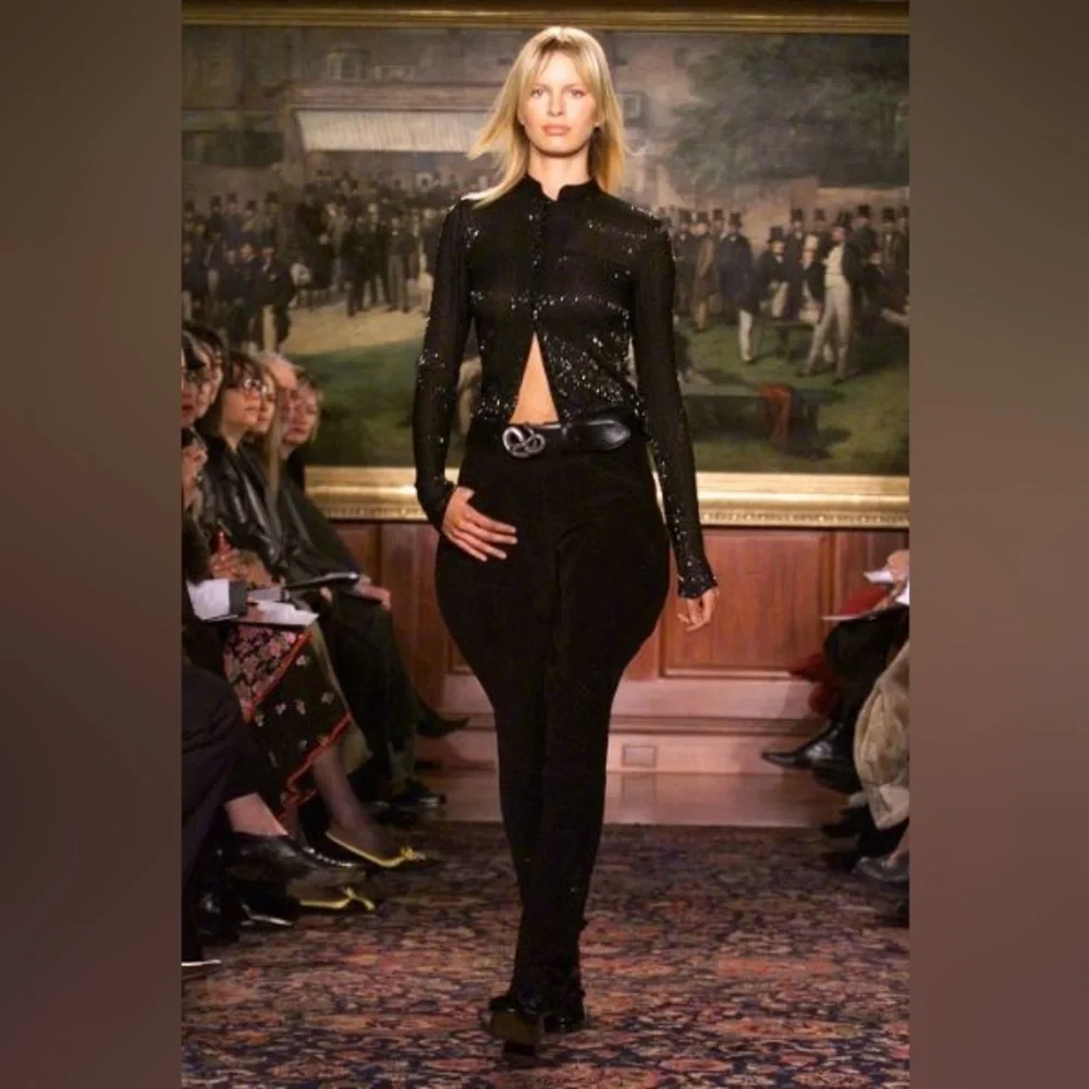 Ralph Lauren Collection Fall 2001 Sculptural Snake Buckle Black Calf Belt